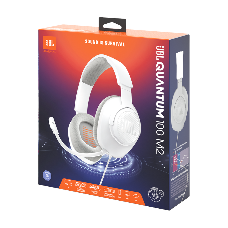 JBL Quantum 100 - White - Wired over-ear gaming headset with flip-up mic - Detailshot 15 image number null